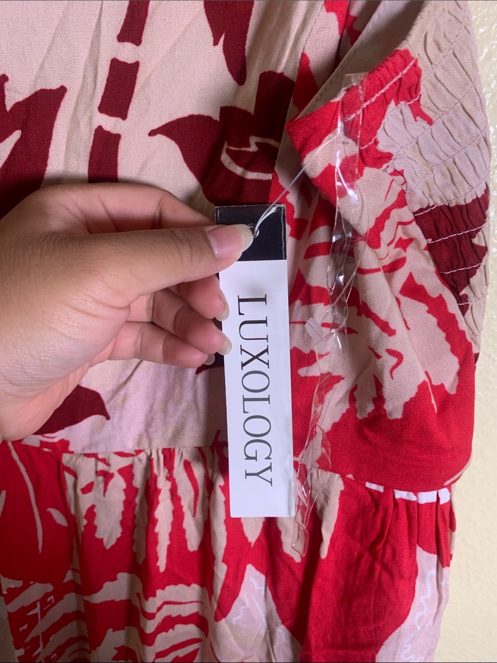 NWT Luxology Pink Red Tropical Print Jumpsuit, Size M - Picture 7 of 9